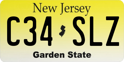 NJ license plate C34SLZ
