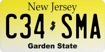 NJ license plate C34SMA