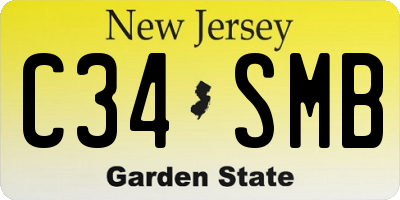 NJ license plate C34SMB