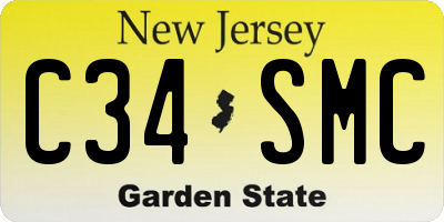 NJ license plate C34SMC