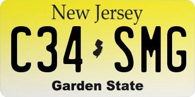 NJ license plate C34SMG