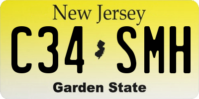 NJ license plate C34SMH