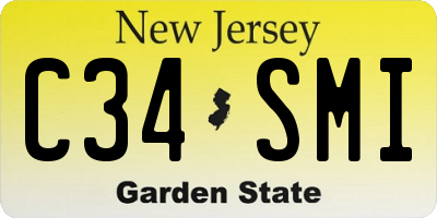 NJ license plate C34SMI