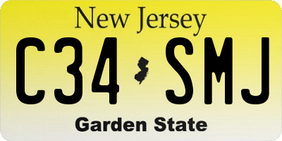 NJ license plate C34SMJ