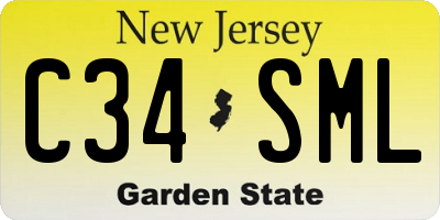 NJ license plate C34SML