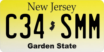 NJ license plate C34SMM