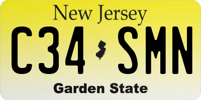 NJ license plate C34SMN