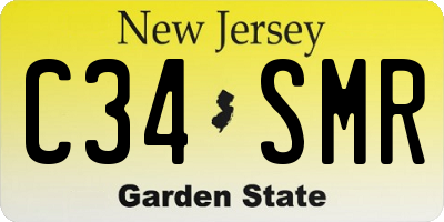 NJ license plate C34SMR