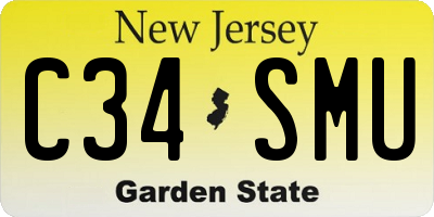 NJ license plate C34SMU