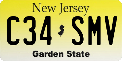 NJ license plate C34SMV