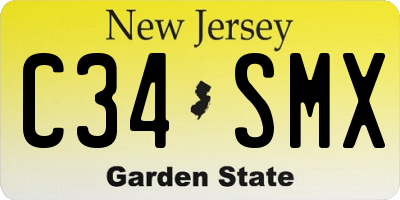 NJ license plate C34SMX