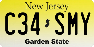 NJ license plate C34SMY