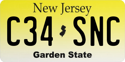 NJ license plate C34SNC