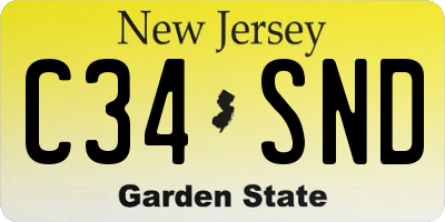 NJ license plate C34SND