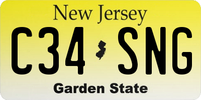 NJ license plate C34SNG
