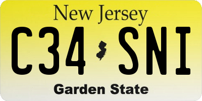 NJ license plate C34SNI