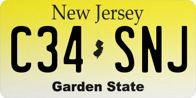 NJ license plate C34SNJ