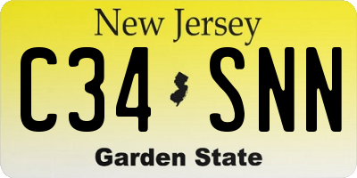 NJ license plate C34SNN