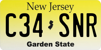 NJ license plate C34SNR