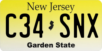NJ license plate C34SNX