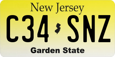 NJ license plate C34SNZ