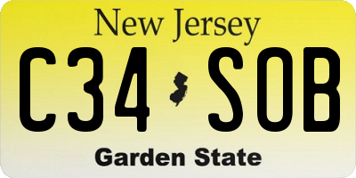 NJ license plate C34SOB