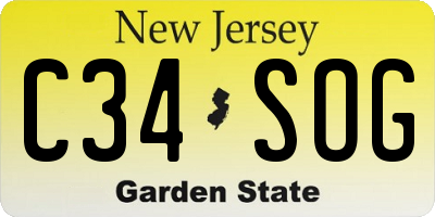NJ license plate C34SOG