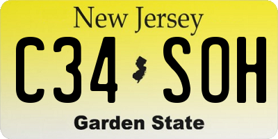 NJ license plate C34SOH