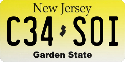 NJ license plate C34SOI