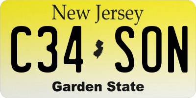 NJ license plate C34SON