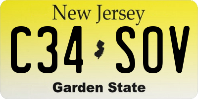 NJ license plate C34SOV