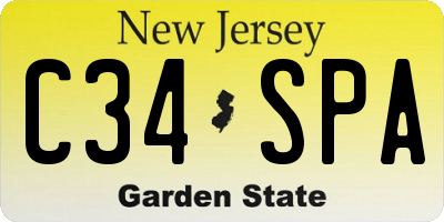 NJ license plate C34SPA