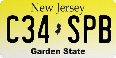 NJ license plate C34SPB