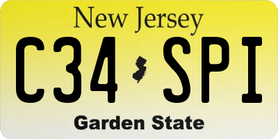 NJ license plate C34SPI