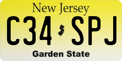 NJ license plate C34SPJ