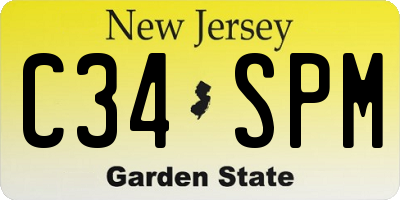 NJ license plate C34SPM