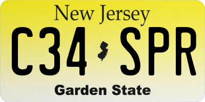 NJ license plate C34SPR