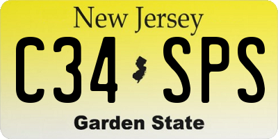 NJ license plate C34SPS