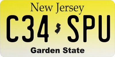NJ license plate C34SPU