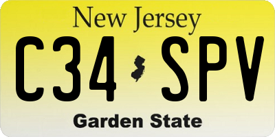 NJ license plate C34SPV
