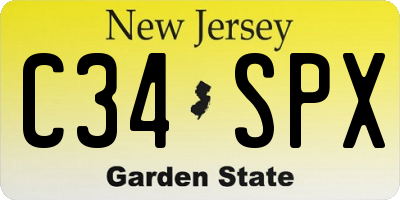 NJ license plate C34SPX