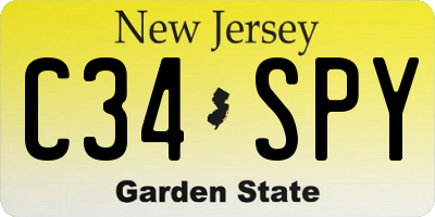 NJ license plate C34SPY