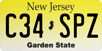 NJ license plate C34SPZ