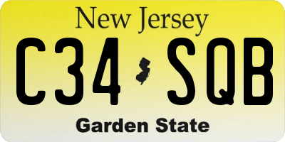 NJ license plate C34SQB