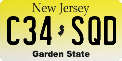 NJ license plate C34SQD