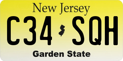 NJ license plate C34SQH