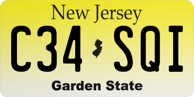 NJ license plate C34SQI