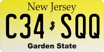 NJ license plate C34SQQ