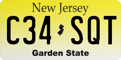 NJ license plate C34SQT