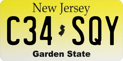 NJ license plate C34SQY